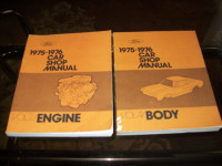 Ford Car Shop Manual 1975-1976 Vol 2 Engine & Vol 4 Body