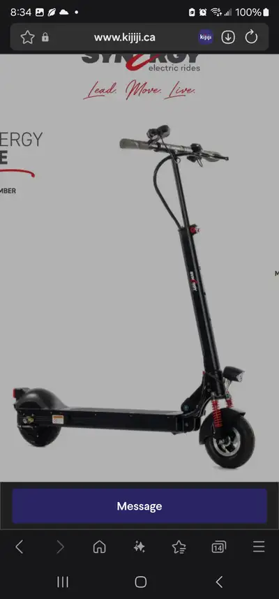 Needs tire Synergy electric scooter bike, View more