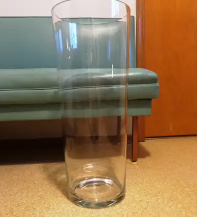 VINTAGE LARGE  HAND MADE HIGH QUALITY HEAVY GLASS FLOOR VASE, View more