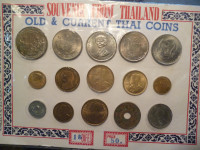 Old & New Thai Coins in souvenir packaging