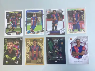Lamine Yamal 8 Card Lot SCORE, DONRUSS,TOPPS 2023,2024,2025, View more