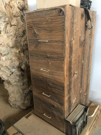 wood clad filing cabinet