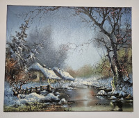 Albert Buikema - Oil on canvas painting - A winter scene