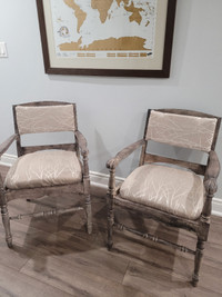 REFINISHED SOLID WOOD ACCENT CHAIR IN FARMHOUSE RUSTIC CHARM