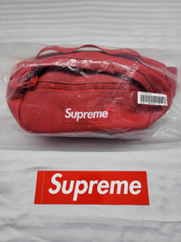 Supreme SS23 Full Leather Waist Bag Red New
