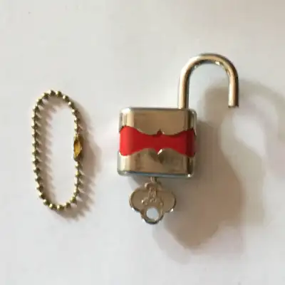 Lock with key in perfect working order  Cute !!, View more