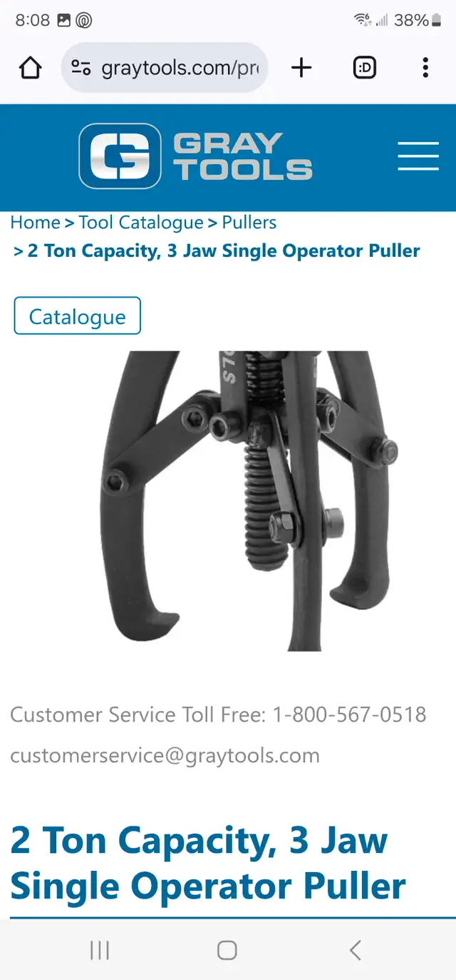 Gray Tools P302t 2 Ton Capacity, 3 Jaw Single Operator Puller in Hand Tools in Windsor Region - Image 8