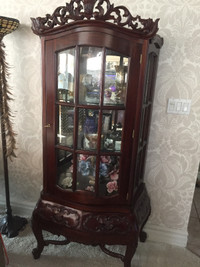 Antique Cherry China Display Cabinet