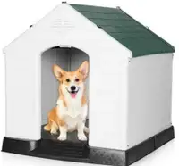NEW LIVINGbasics 38" Plastic Elevated Outdoor Doghouse