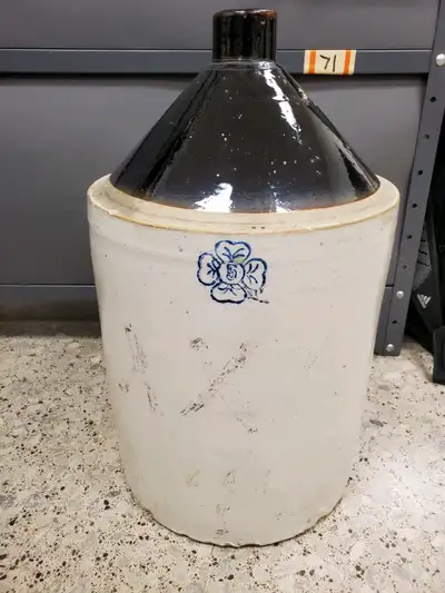 This is for an antique original 4 Leaf Clover Crock/Jug with the handle 5 gallon. Measures approx 20...