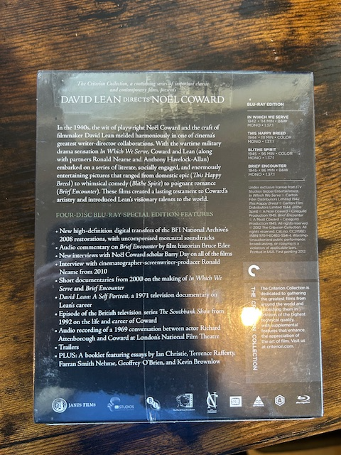 DAVID LEAN DIRECTS NOEL COWARD - CRITERION COLLECTION - NEW in CDs, DVDs & Blu-ray in Oakville / Halton Region - Image 3