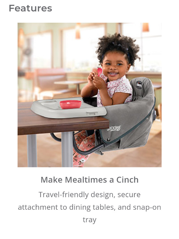 Chicco QuickSeat Hook-On Chair in Feeding & High Chairs in City of Toronto - Image 4