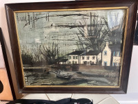 1965 Bernard Buffet White Houses of Brittany framed print