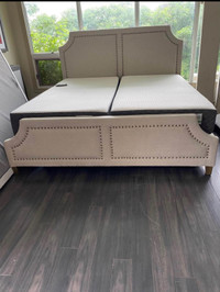 King adjustable bed with mattresses 