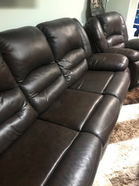 Kobe Genuine Leather - 2 couches & 1 chair