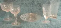 6  Sets of  Crystal Glasses with Different Patterns