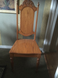 4 Solid Oak Dining Chairs