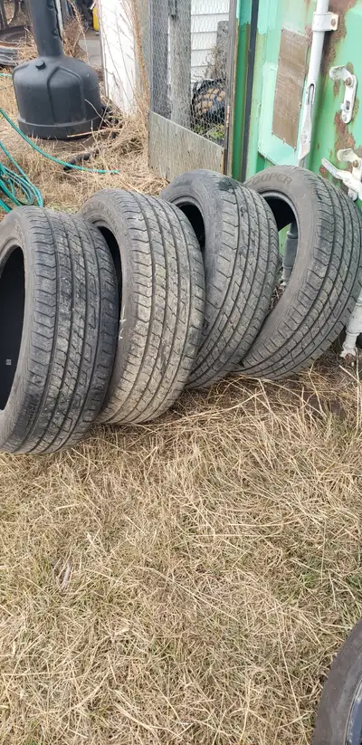 215/55-r18 used cooper tires for sale. lots of km left. $100 for set of 4 tires. located near grando...
