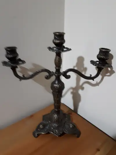 Vintage 3-Arms Bronze Candelabra, View more