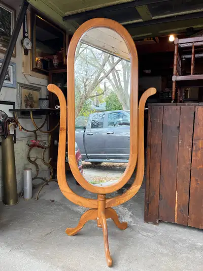 Solid Wood Framed Floor Mirror, View more