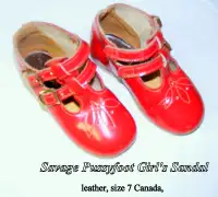 Pussyfoot (SAVAGE) toddler shoes, red, leather, 2 years