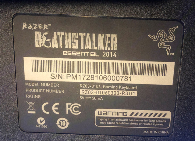 Razer Death Stalker Gaming Keyboards x 2 in Mice, Keyboards & Webcams in Markham / York Region - Image 4