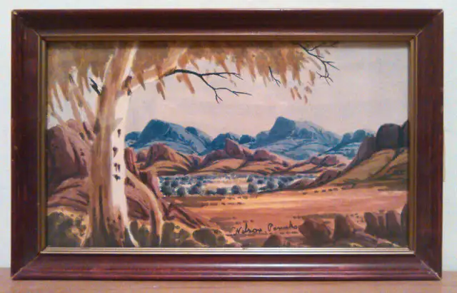 "Red Centre" 1967 Watercolor By Nelson Pannka -Aboriginal Artist63735876794369120