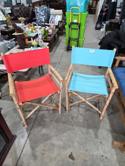 Folding Bamboo Director Chairs - 2 Available, View more