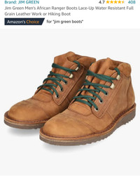 Jim Green Men's African Ranger Boots Lace-Up Water Resistant 