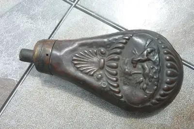 Antique Copper Powder Flask, View more
