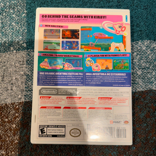 Wii game Kirby epic yarn in Nintendo Wii in Winnipeg - Image 3