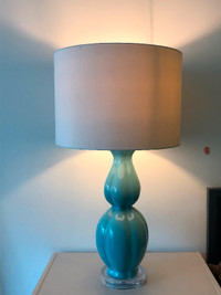 2 feet tall blue lamp