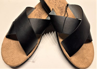 New Women's IZOD Sandals Alyssa Black Size 7