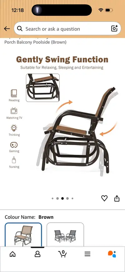 Outdoor or indoor  Glider Chair, View more
