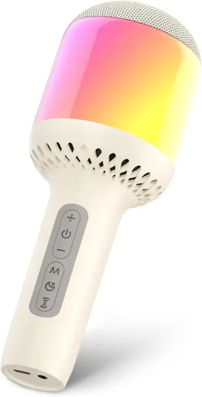 ❤️✅NEW IN BOX: Bluetooth Karaoke Microphone with LED Lights, View more