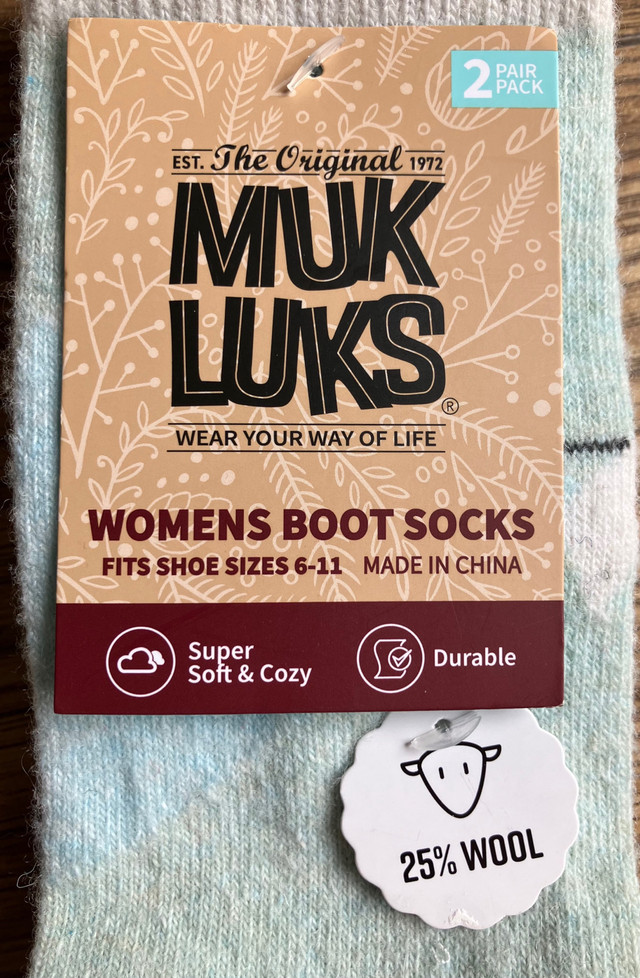 NEW Muk Luks Women’s boot 2 pack socks - size 6-11 in Women's - Shoes in Ottawa - Image 3