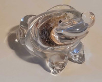 Vintage Sands of Cornwall Sand Filled Glass Frog Figurine Signed