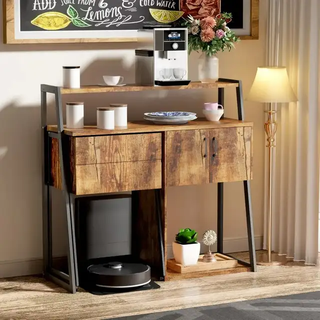New Eclife Rustic Wood Buffet Cabinet With Multi-Storage in Hutches & Display Cabinets in Markham / York Region - Image 2