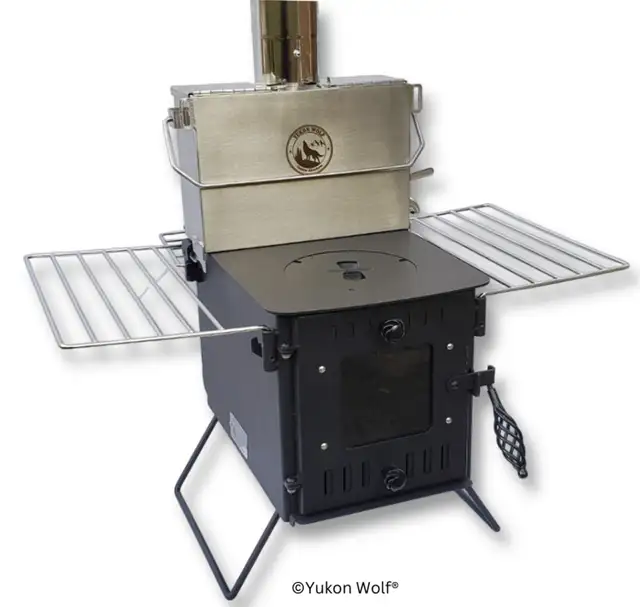 Portable Camping Wood Stove With 3.5L Hot Water Tank (Charlo,PE) in BBQs & Outdoor Cooking in Charlottetown - Image 5