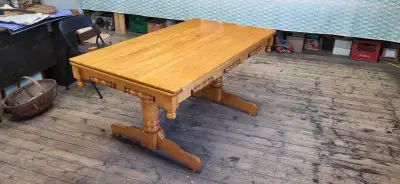 Solid Ash Dining Table w/ Extension, View more