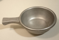 Antique Chinese Pewter Porringer Bowl with Single Handle
