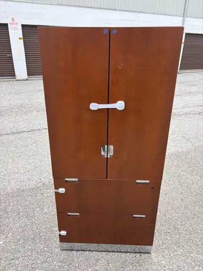 Free delivery used Wooden Cabinet with Shelves and Drawers, View more