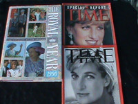 The Royal Year Book-1990 &Vintage "Time" Magazines of Lady Diana