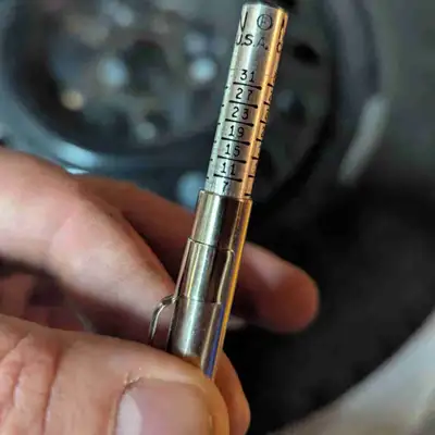 michelin latitude x ice, tread is 7/32 or 8/32 so lightly worn. Bolt pattern.is from Dodge journey h...