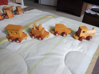 Antique Wooden Train set from the Wooden Toy Company Canada