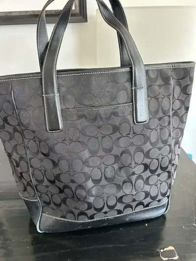 Vintage Black-Coach Tote - Signature C logo - Canvas, View more