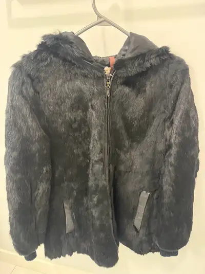 rabbit fur coat, size S, View more