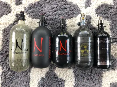Ninja Carbon Fiber HPA Paintball Air Tanks ALL ARE LIKE NEW, View more