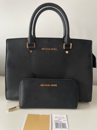Michael Kors Selma Bag and Wallet - Black 