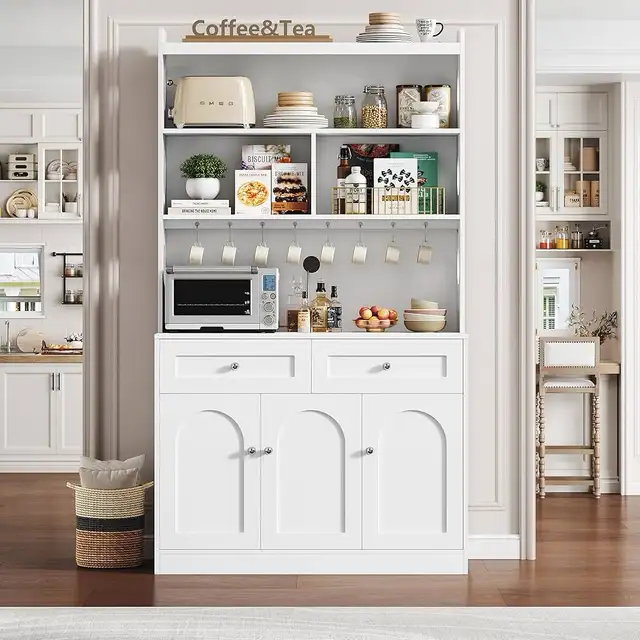 73" Tall Pantry Cabinet with Microwave Stand & Countertop, Drawe in Hutches & Display Cabinets in Markham / York Region - Image 3